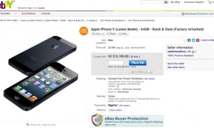 아이폰5, 이베이에서 현재 1350만원에 경매중. – 미치거나, 바보이거나.