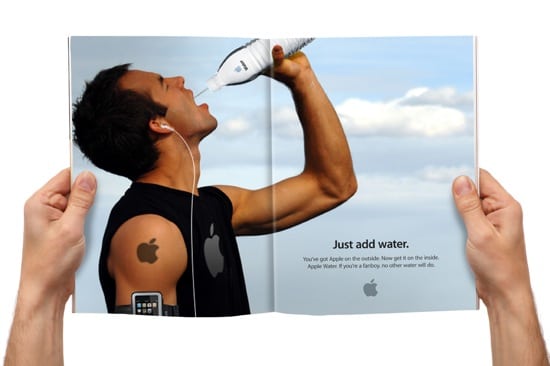 Apple water fanboy ad